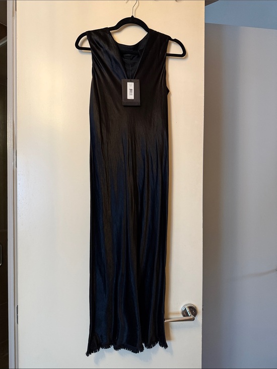 The Row Dresses & Skirts - Brand new w tags-The Row wanva Dress black silk bias cut dress with fringe hem